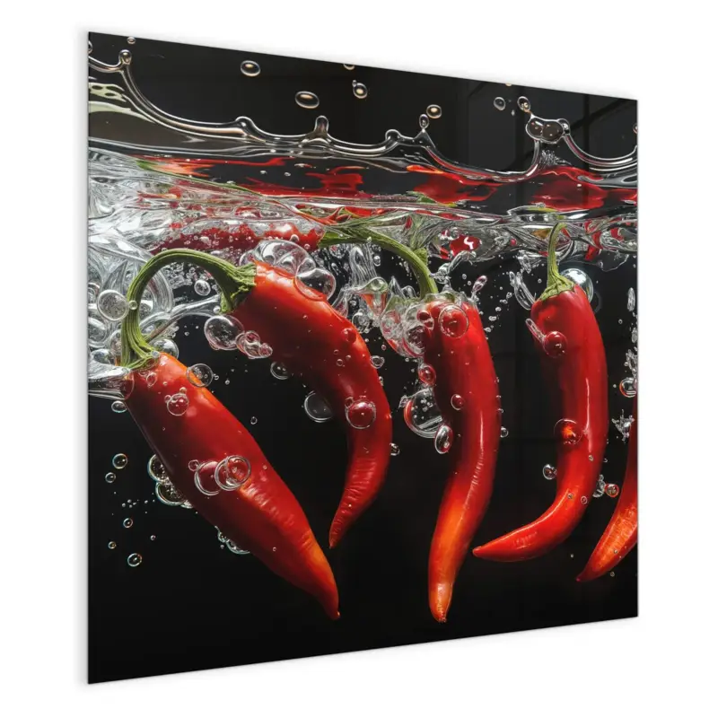 Magnettafel - Chili unter Wasser 30 x 30 cm Ausverkauf