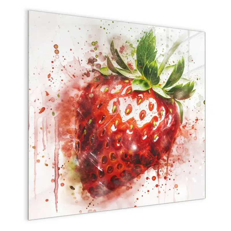 Preis Gesenkt Magnettafel - Erdbeerkunstwerk 30 x 30 cm