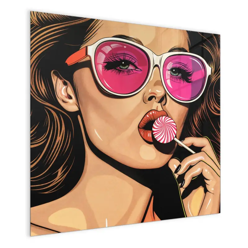 Magnettafel - Frau Mit Lollipop 30 x 30 cm Neu