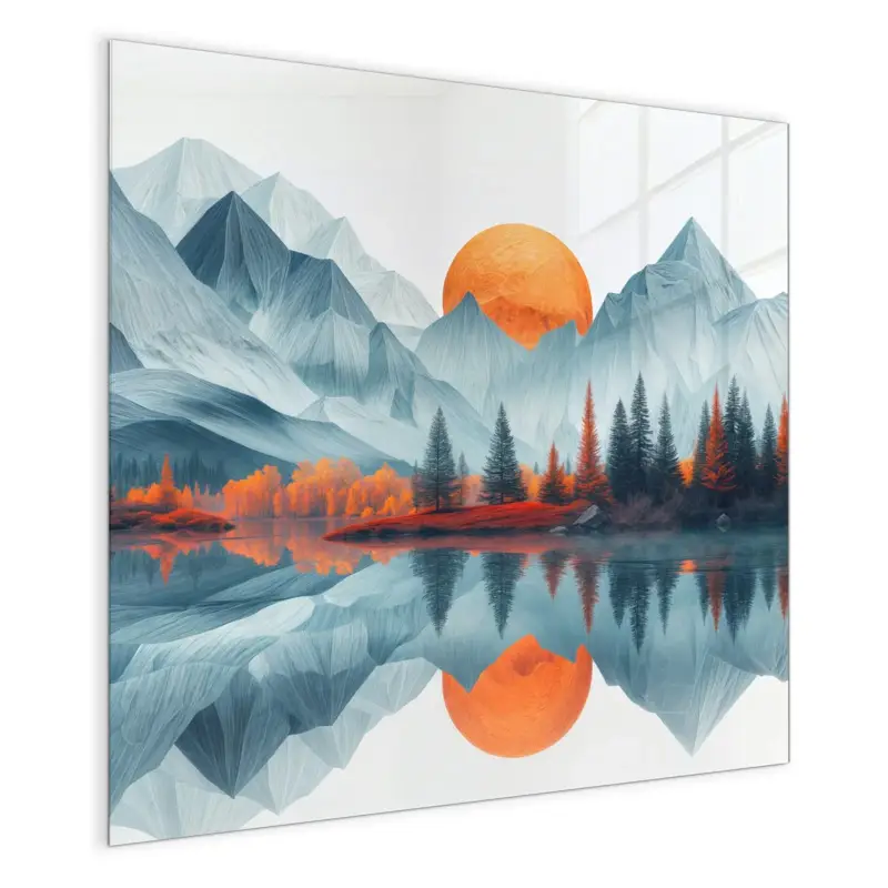Finale Aktion Magnettafel - Berge Mit Spiegelung 30 x 30 cm