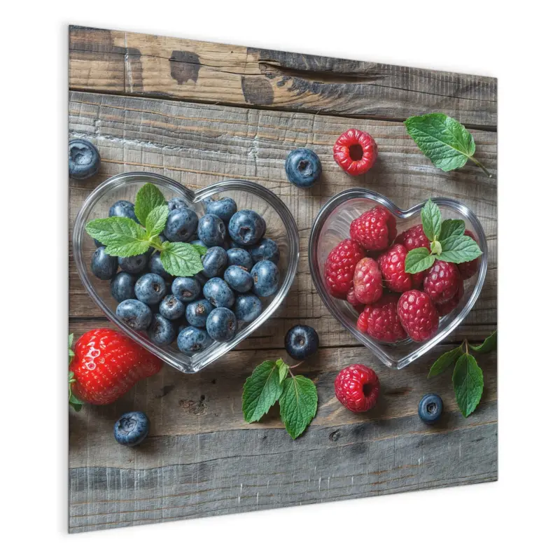Top-Seller Magnettafel - Herzschalen Beeren 30 x 30 cm