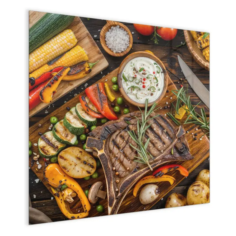 Magnettafel - Grillmahlzeit 30 x 30 cm Nur Heute
