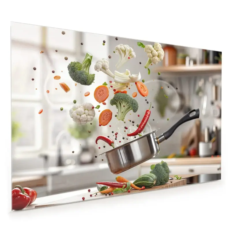 Markenprodukt Küchenrückwand - Kochen Mit Gemüse 40 x 40 cm