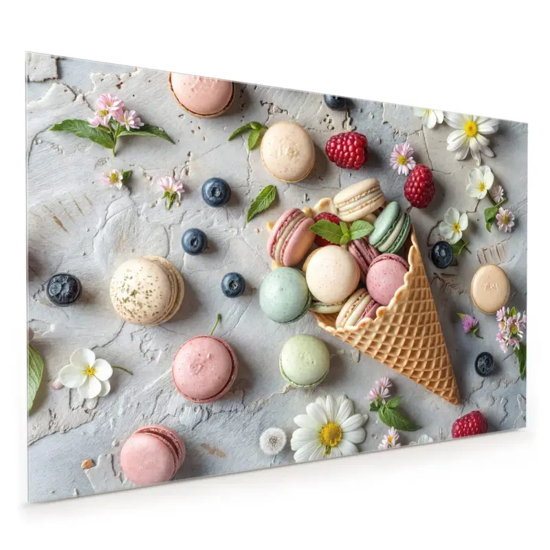 Preisknaller Küchenrückwand - Macarons im Sommer 40 x 40 cm