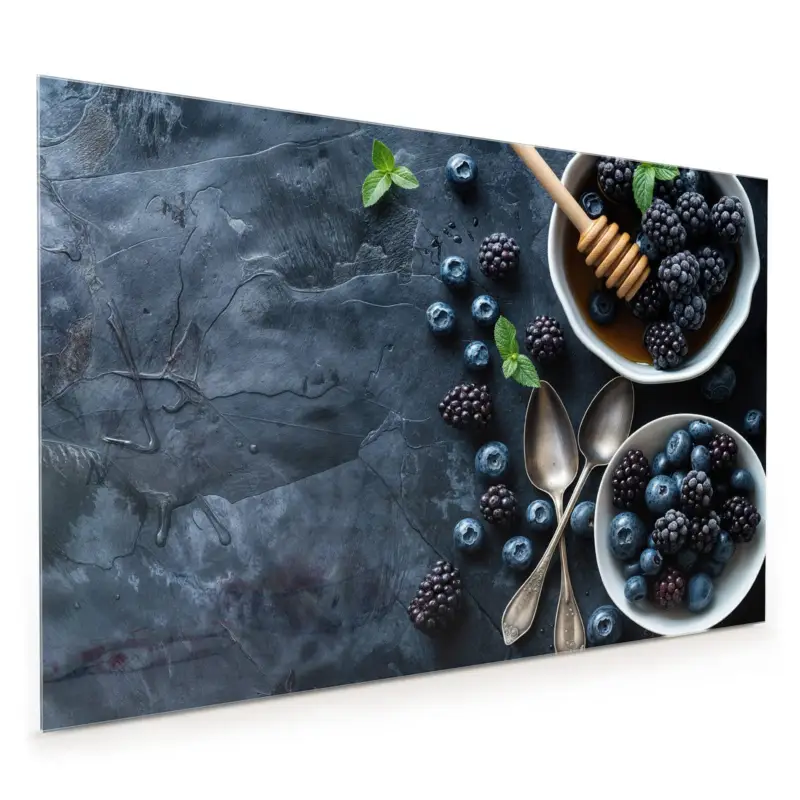 Heißes Angebot Küchenrückwand - Blaubeeren Stillleben 40 x 40 cm