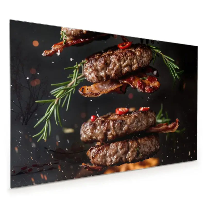 Küchenrückwand - Burger mit Bacon 40 x 40 cm Finale Aktion