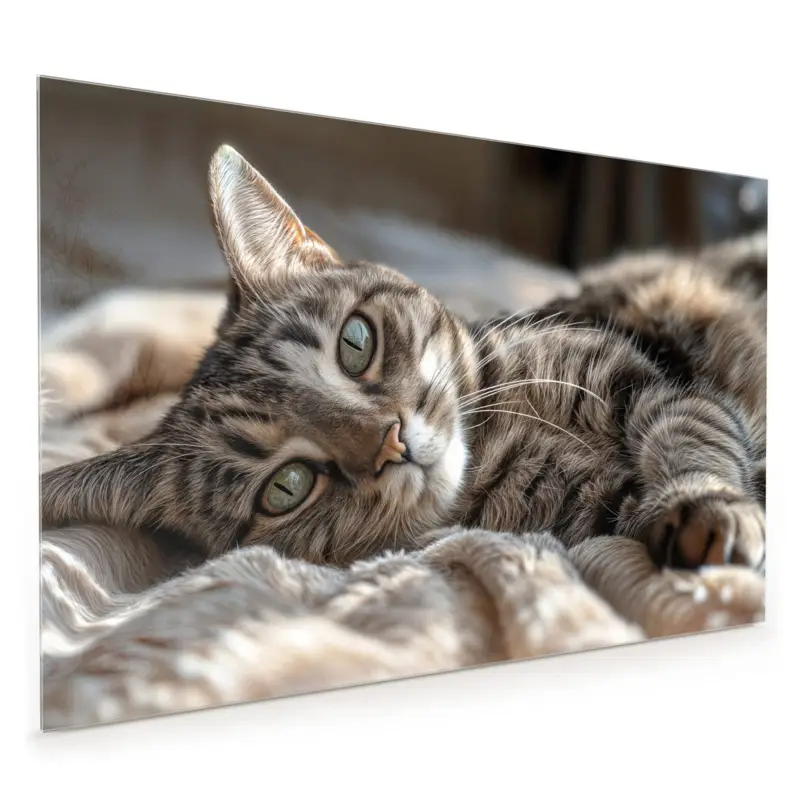 Saisonangebot Küchenrückwand - Gemütliche Katze 40 x 40 cm