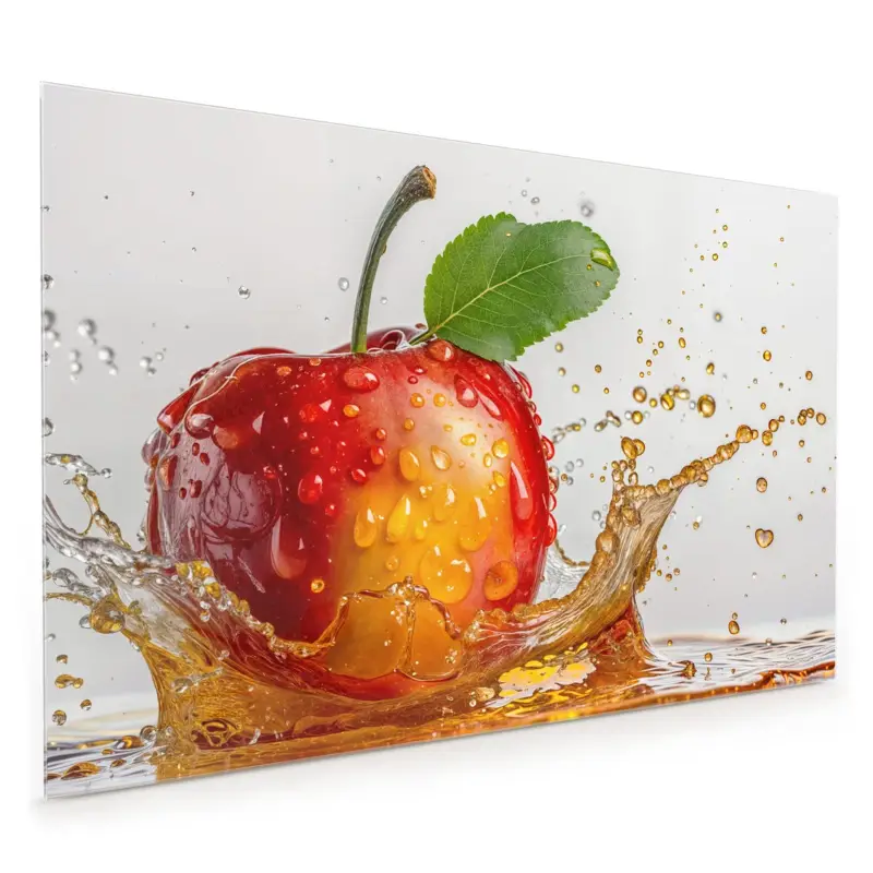 Jetzt Kaufen Küchenrückwand - Spritzender Apfel 40 x 40 cm