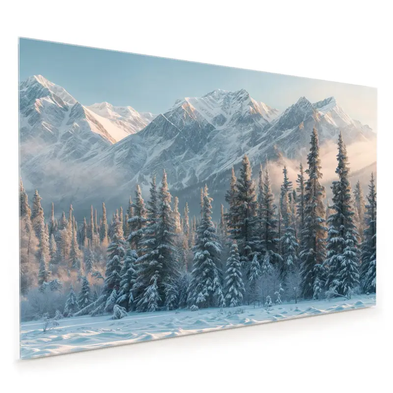Küchenrückwand - Schneebedeckte Berge 40 x 40 cm Geprüft