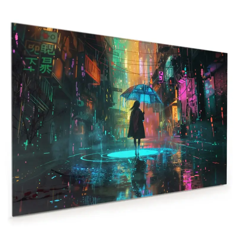 Küchenrückwand - Regen Stadt Lichter 40 x 40 cm Neuheit