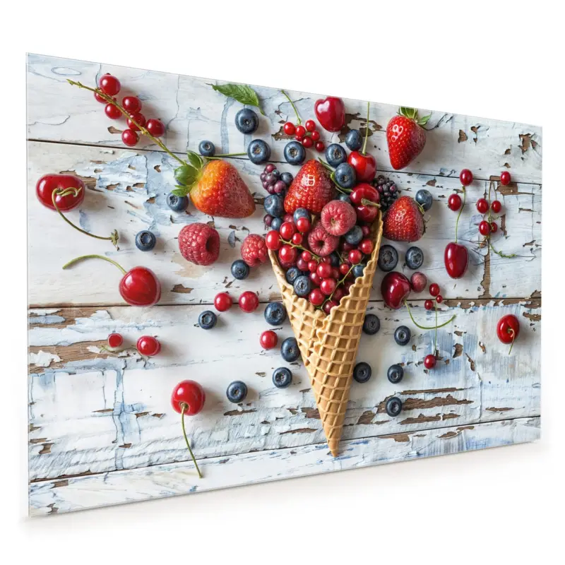Küchenrückwand - Früchte Eiscreme 40 x 40 cm Letzte Chance