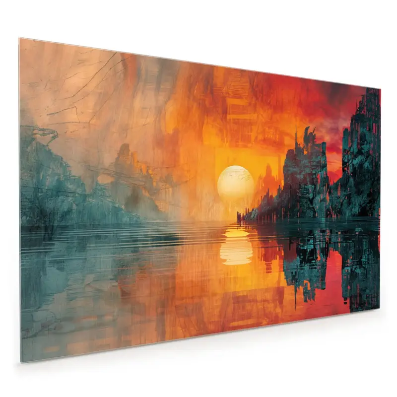 Neu Küchenrückwand - Sonnenuntergang Stadt 40 x 40 cm