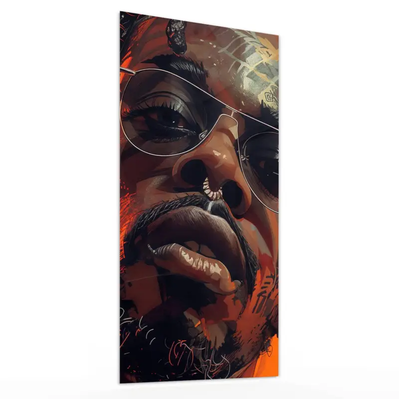 Wandbild Hochformat - Stilvolle Brillengesicht 30 x 60 cm Top-Preis