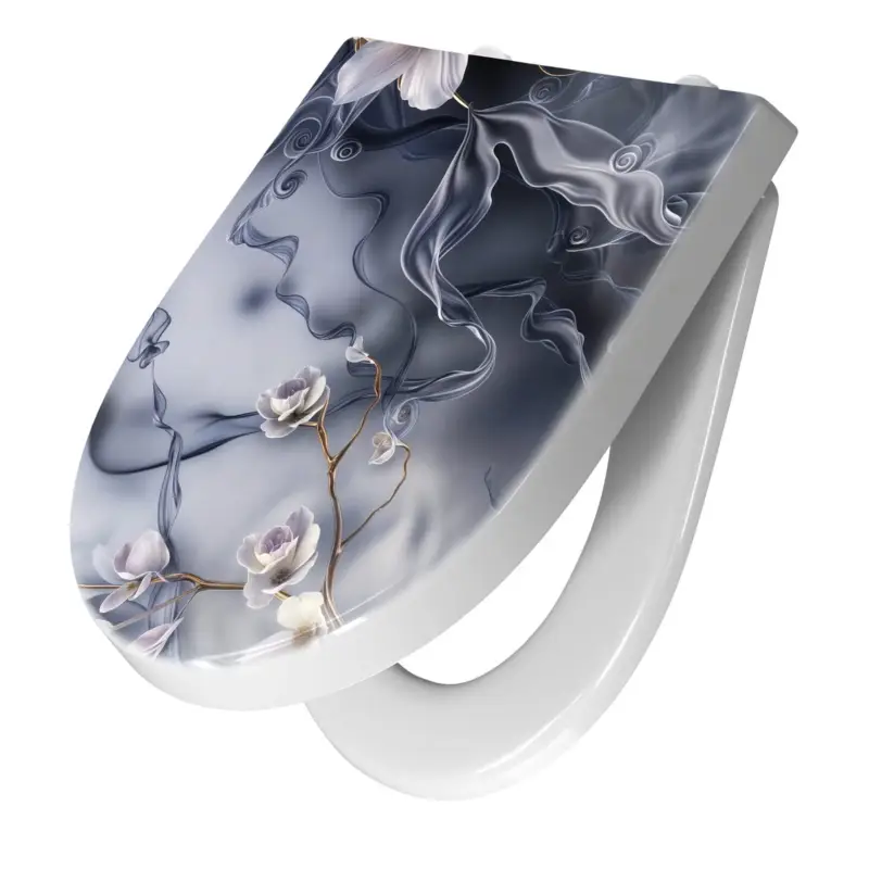 Preisreduziert WC-Sitz mit Absenkautomatik Blumenwellen On Silk