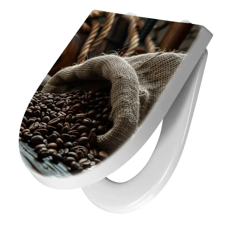 Bestseller WC-Sitz mit Absenkautomatik Kaffeebohnen Sack