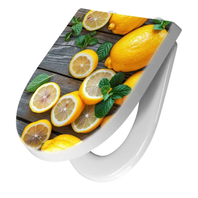 Billig WC-Sitz mit Absenkautomatik Lemon Fresh