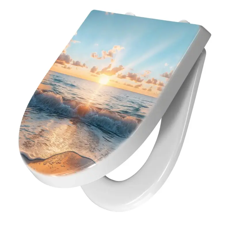 Kracherpreis WC-Sitz mit Absenkautomatik Strand Sonnenuntergang