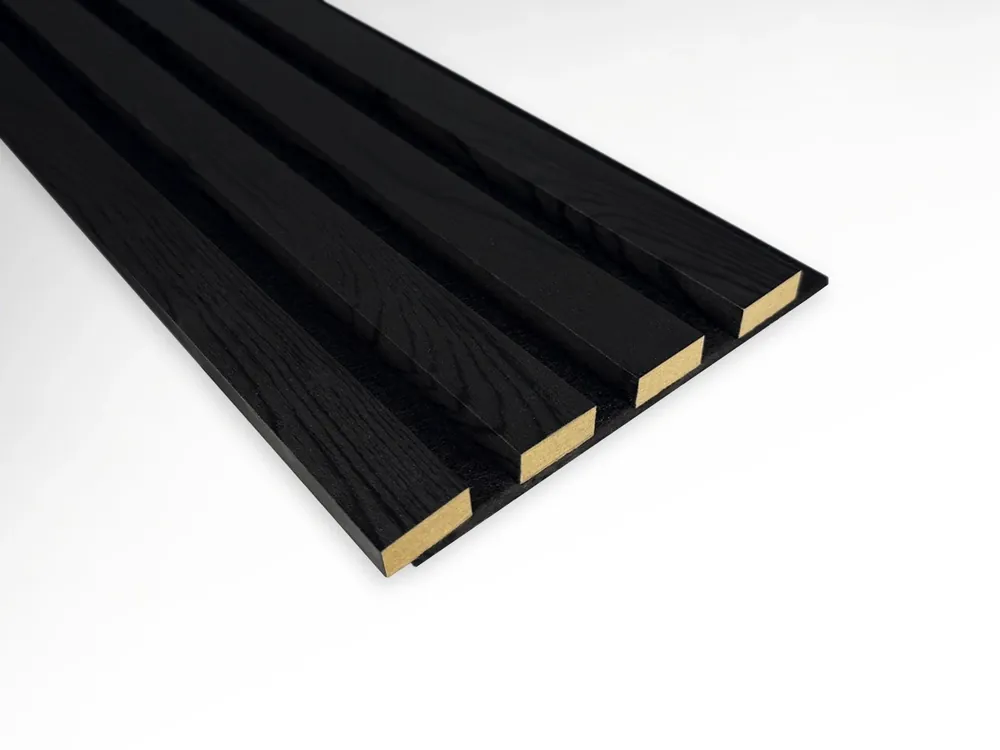 Bestpreis Akustikpaneele auf schwarzem Filz aus MDF Eiche Schwarz – Prestige Decor
