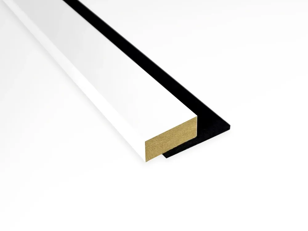 Abschlussleiste für Akustikpaneele auf Filz aus MDF Weiß lackiert RAL 9003 Prestige Decor Abverkauf