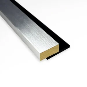 Top-Angebot Abschlussleiste für Akustikpaneele auf schwarzem Filz aus MDF Silber Prestige Decor