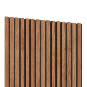 Ausverkauf Furnierte Akustikpaneele auf schwarzem Filz - Sapelli - 60x60 LAMEO