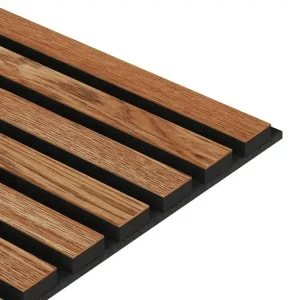 Bestpreis Furniertes Akustikpaneel auf schwarzem Filz 28x240 – Sapelli – LAMEO