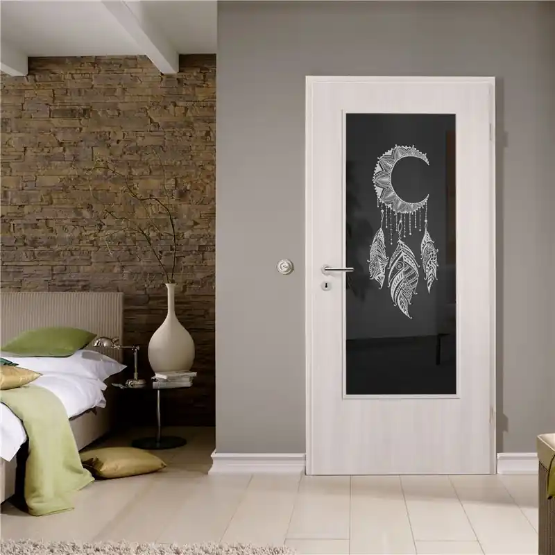 Lichtausschnitt Dreamcatcher Gelasert Auf Grauglas Heißes Angebot