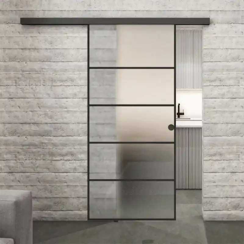 Glasschiebetür BLACK-LINE Loft Schwarzlack 01 Blickdicht Sofort Bestellen