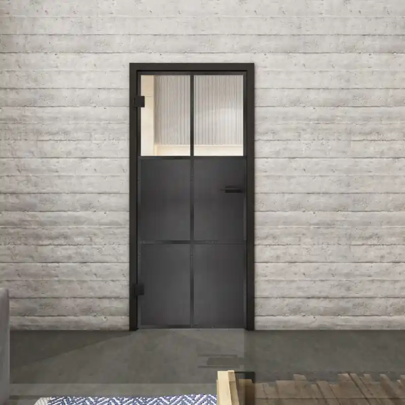 Ganzglastür Loft Schwarzeisen Genietet 19 Auf Klarglas Sonderaktion