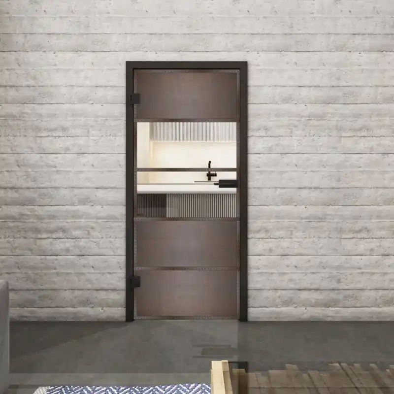 Markenware Ganzglastür Loft Rosteisen Genietet 25 Auf Klarglas