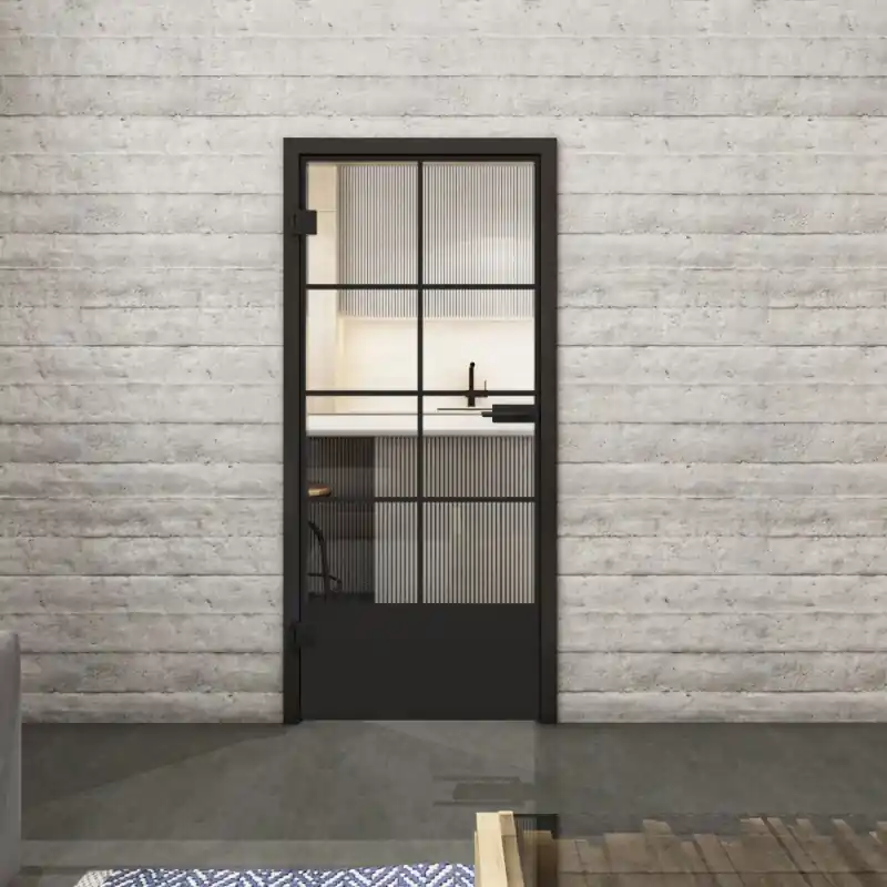 Direkt Vom Hersteller Ganzglastür Loft Schwarzlack 34 Auf Klarglas