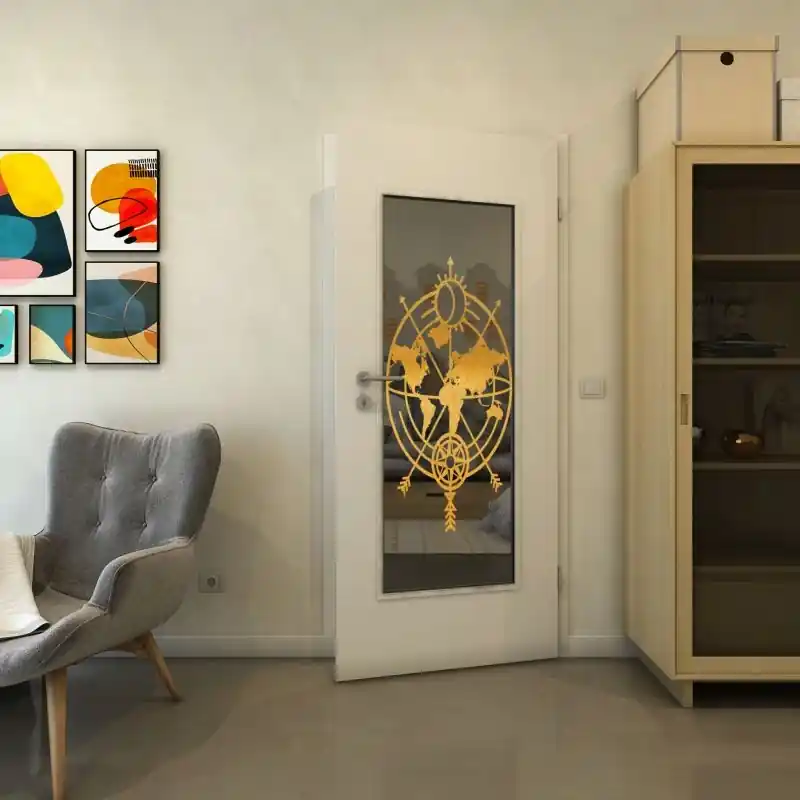 Neue Kollektion Lichtausschnitt - Fineprint Modell 127 Gold auf Grauglas