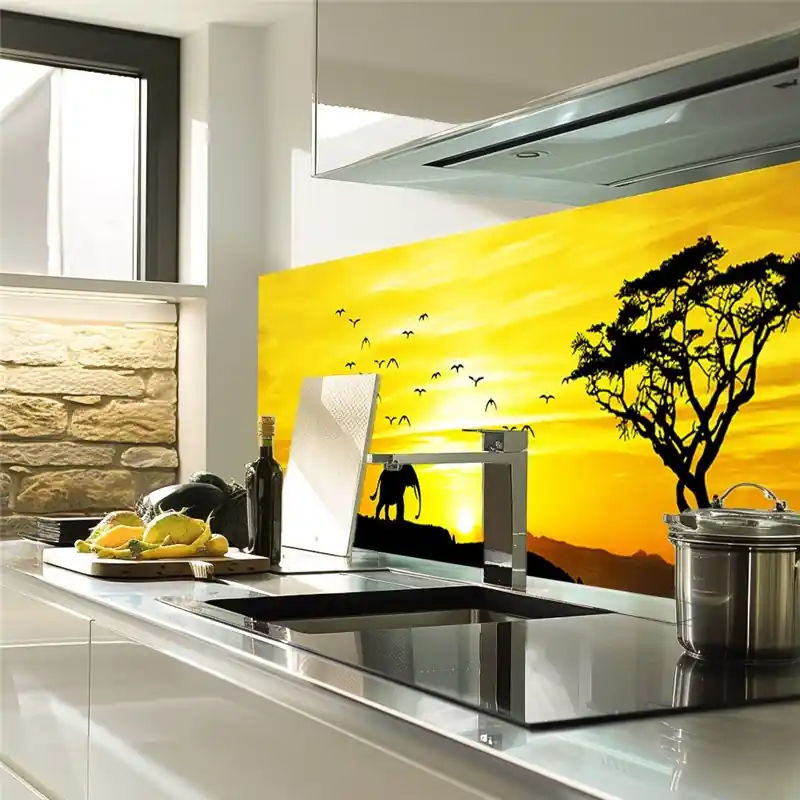 Sichere Zahlung Glas Küchenrückwand 6 mm ESG Motive KRWM-0616