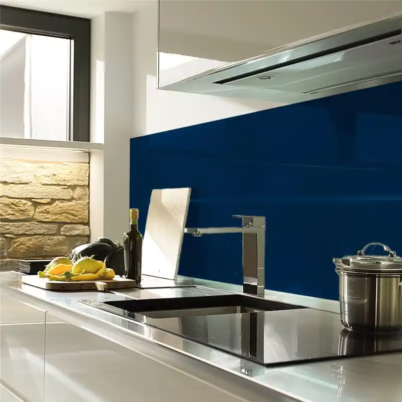 Küchenrückwand Glas 6 mm ESG Ral-Töne KRWR-5003 Geprüft