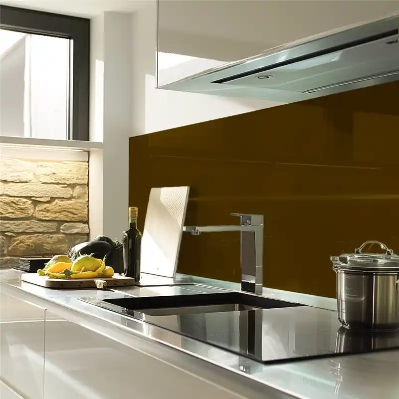 Küchenrückwand Glas 6 mm ESG Ral-Töne KRWR-8014 Jetzt Kaufen