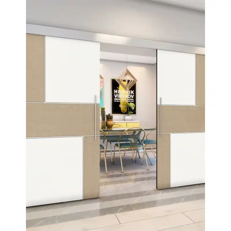 Holzschiebetür Eco-Line - Eiche und Weiss Model 4027 Zertifiziert