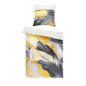 Beliebt indigo Mako-Satin Wendebettwäsche Brushstroke