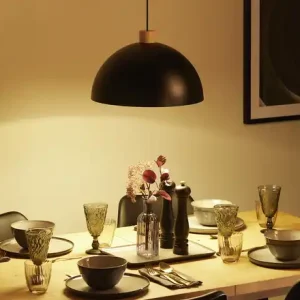 Zertifiziert KHG Pendelleuchte, 1-flammig, schwarz/ Holz