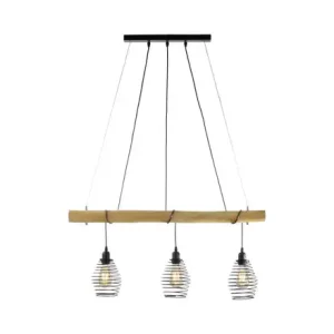 Top-Seller Paul Neuhaus Pendelleuchte, 3-flammig, Eukalyptus-Holz/ Metall