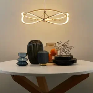 Begrenztes Angebot Trio LED-Pendelleuchte messing matt, geschwungen