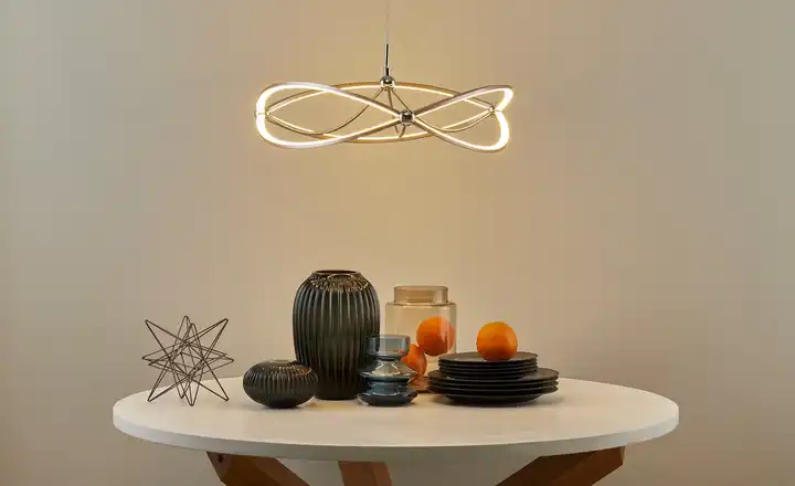 Neuheit Trio LED-Pendelleuchte Nickel-matt geschwungen
