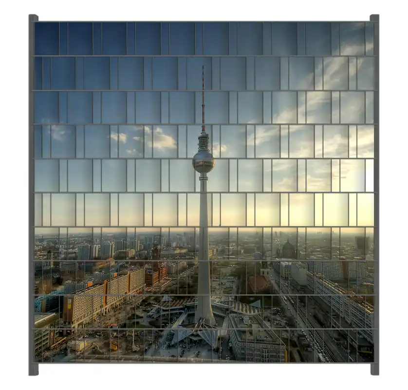 Zaunsichtschutz Fernsehturm Berlin mit Panoramablick über die Stadt Breite 200 cm x Höhe 180 cm Jetzt Kaufen