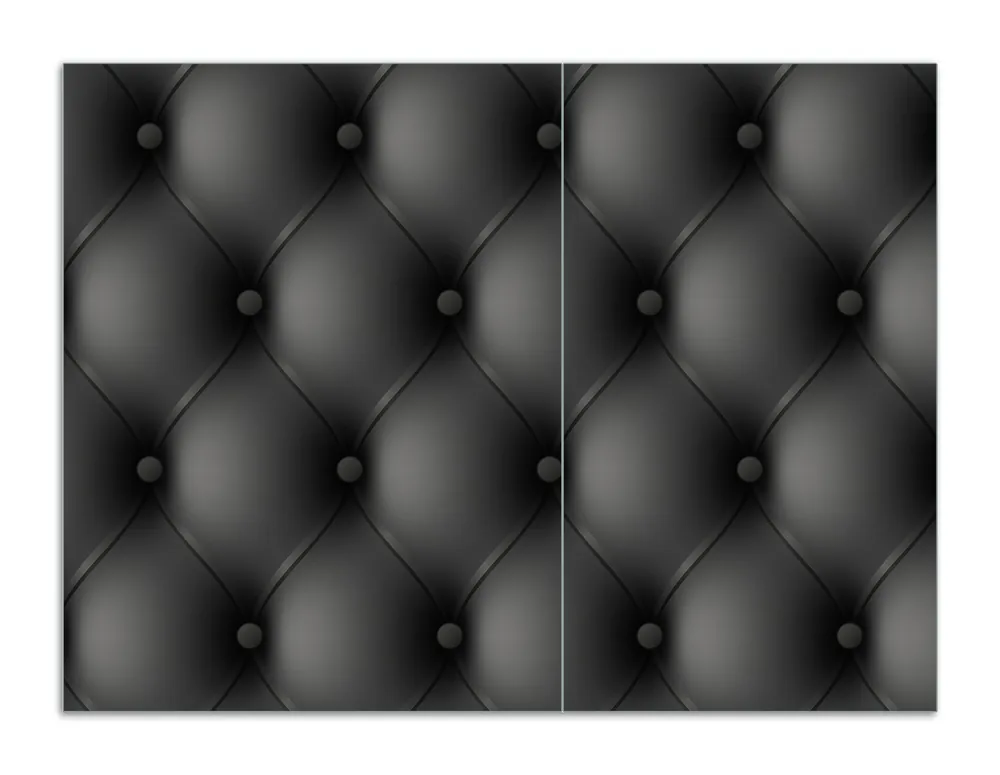 Herdabdeckplatte Schwarze Ledertür Breite 60 cm x Höhe 52 cm. 2-teilig, 13 mm hohe Noppen Geprüft