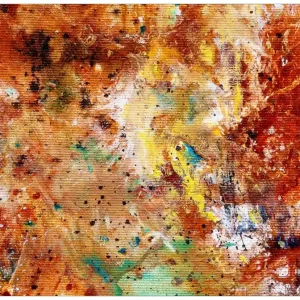 Zertifiziert Wandbild aus Acryl Künstlerische bunte Leinwand - Farbkleckse und Tupfer 60cm x 90cm