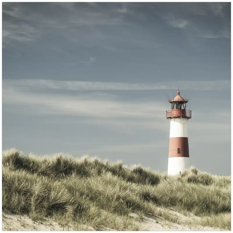 Angebot Glasbild Leuchtturm auf der Düne am Strand 50 x 125 cm