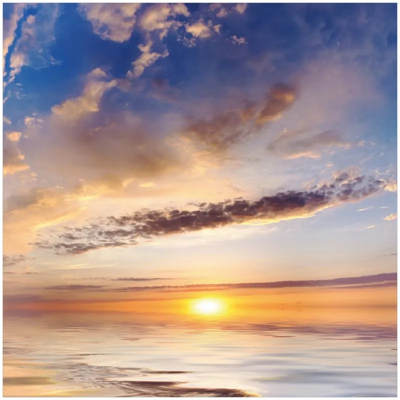 Glasbild Sonnenuntergang über dem Wasser 32 x 80 cm Direkt Vom Hersteller