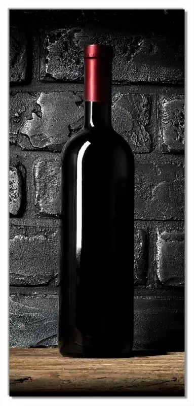 Selbstklebende Türtapete Rotwein-Flasche am Abend selbstklebende Folie mit Schutzlaminat, 100 x 220 cm Mega-Angebot