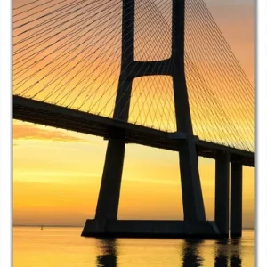 Angebot Selbstklebende Türtapete Vasco da Gama Brücke selbstklebende Folie, 93 x 205 cm
