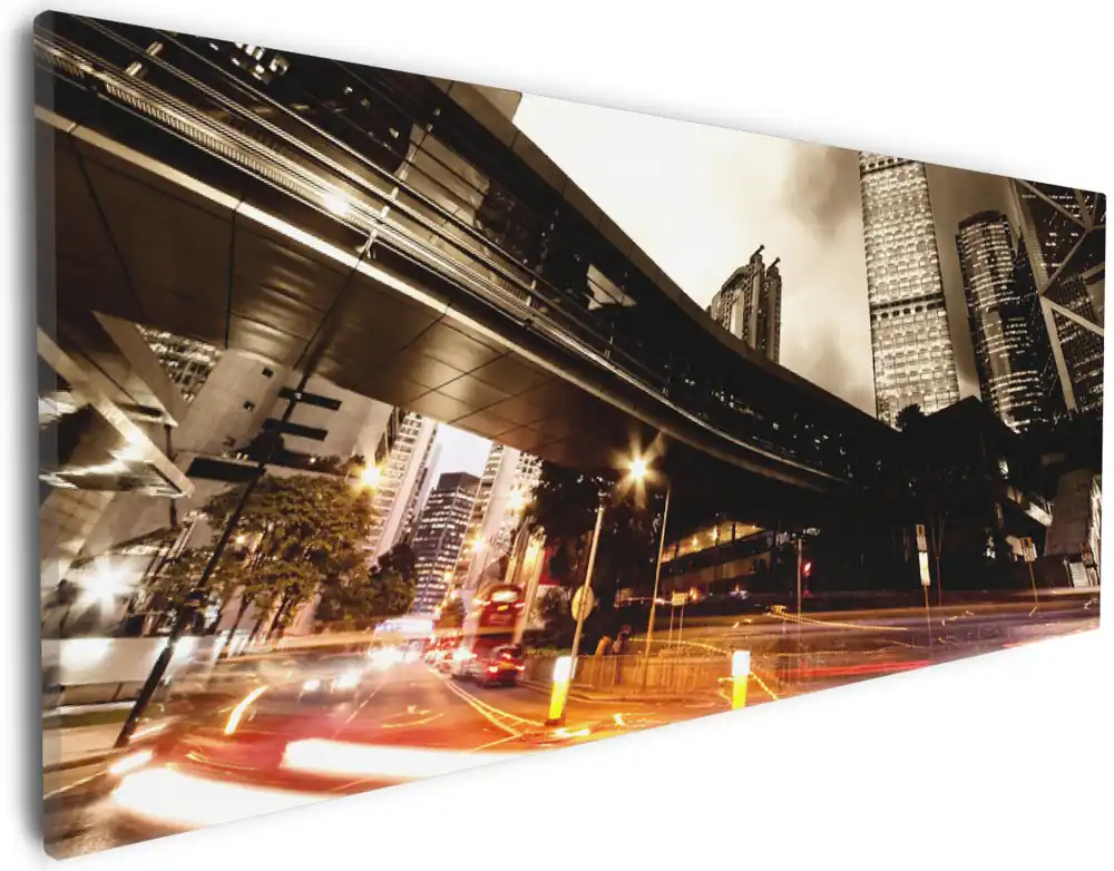 Neue Kollektion Leinwandbild Stadt am Abend - Straße 30 x 75 cm