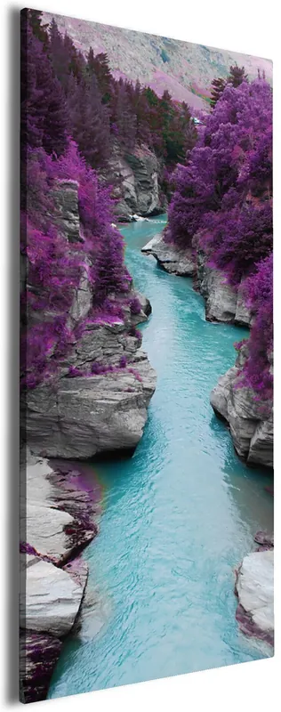 Super-Preis Leinwandbild Fluss in lilafarbener Schlucht 60 x 150 cm